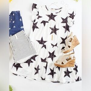 Altar'd State White and Black Star Dress